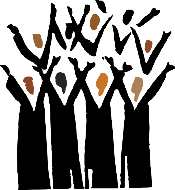 Piirroskuva gospelkuorosta